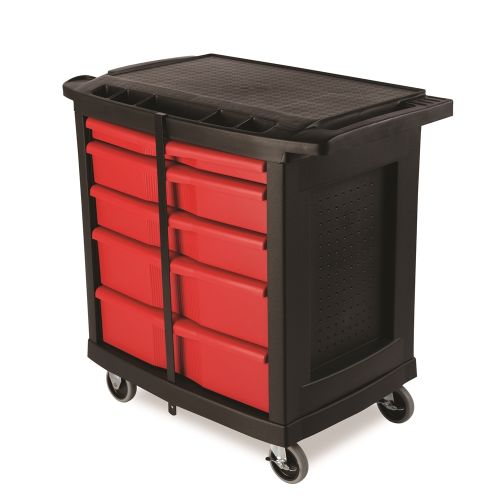 Rubbermaid 5 Drawer Mobile Work Center, Black